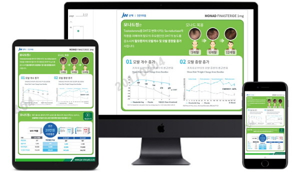 ▲ JW홀딩스의 자회사인 JW신약(대표 백승호)은 주요 제품에 대한 ‘스마트 e-카탈로그(전자 카탈로그)’ 시스템 구축을 완료하고 본격적인 마케팅 활동에 돌입했다고 18일 밝혔다.