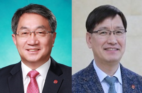 ▲ 건보공단 김덕수 신임 기획상임이사(왼쪽)와 이원길 신임 장기요양상임이사.