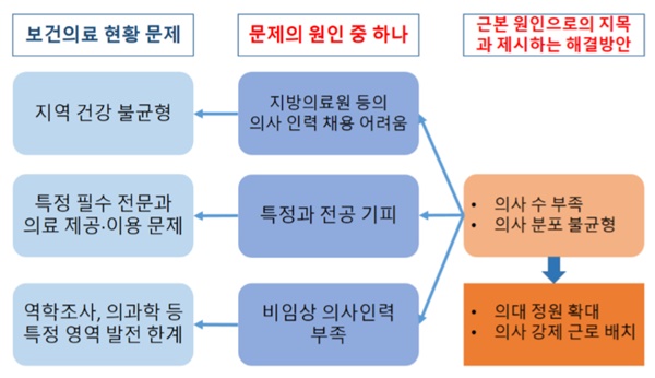 ▲ 의사 인력 관련 문제와 해결의 흐름.