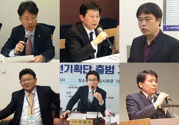 ▲ (왼쪽 위부터 시계방향으로)김동석 회장, 박홍준 회장, 임현택 회장, 이동욱 회장, 이필수 회장, 유태욱 회장.