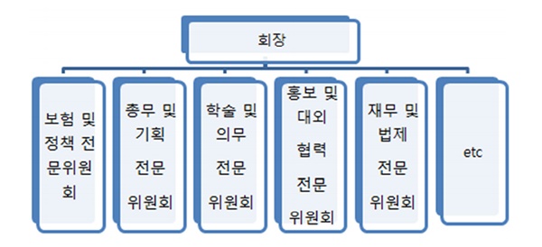 ▲ 부회장 업무 분리 및 분야별 전문위원회 구성(예시)