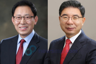 ▲ 최광훈 전 경기도약사회장(좌)과 박영달 현 경기도약사회장이 12일 대한약사회장 선거 후보 단일화를 위한 여론조사를 시작했다.