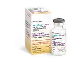 ▲ 다잘렉스 파스프로는 포말리도마이드+덱사메타손과 병용할 수 있는 최초의 피하주사형 항-CD38 단일클론항체다.