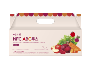 ▲ 휴온스내츄럴의 건강식품 브랜드 ‘이너셋’은 비가열 NFC방식의 착즙액만을 담은 ‘이너셋 NFC ABC주스’를 출시했다고 29일 밝혔다.