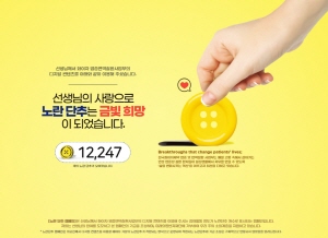 ▲ 한국화이자제약 염증 및 면역 사업부(Inflammation & Immunology)는 최근 소외 지역 노인들의 건강 증진을 위해 지난 1년간 진행한 ‘노란단추 캠페인’를 통해 조성된 기금을 미래의동반자재단에 전달했다. 