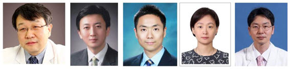 ▲ (좌측부터) 강승백 교수, 장종범 교수, 김진홍 교수, 최자영 교수, 이경민 교수