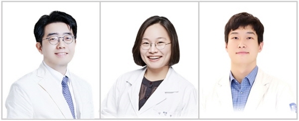 ▲ (좌측부터) 황정기 교수, 김미형 교수, 조형진 임상강사