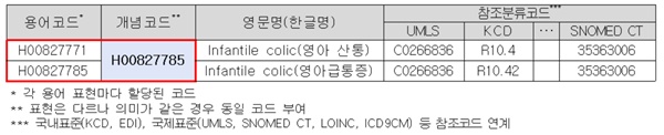 ▲ 한국 보건의료용어표준(KOSTOM) 예시.