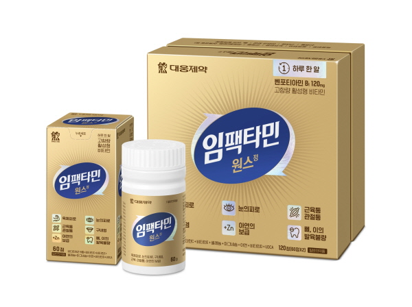 ▲ 대웅제약은 피로 회복에 도움이 되는 활성형 비타민B군을 한 알에 담아낸 ‘임팩타민 원스’를 새롭게 출시한다고 21일 밝혔다.