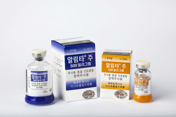 ▲ 보령(구 보령제약)은 미국 글로벌 제약사인 일라이 릴리와 비소세포폐암 치료제 ‘알림타(성분명 페메트렉시드)’에 대한 자산 양수ㆍ양도 계약을 체결했다고 25일 밝혔다.