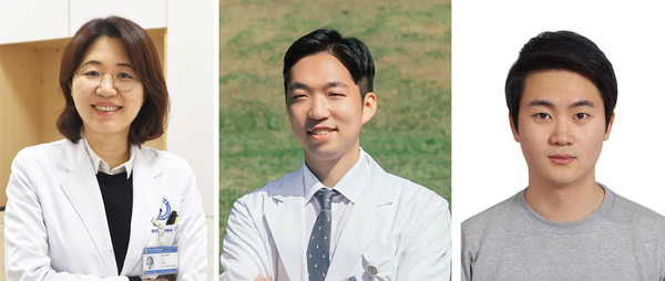 ▲ (좌측부터) 신윤미 교수, 이동윤 전문의, 박지명 연구원