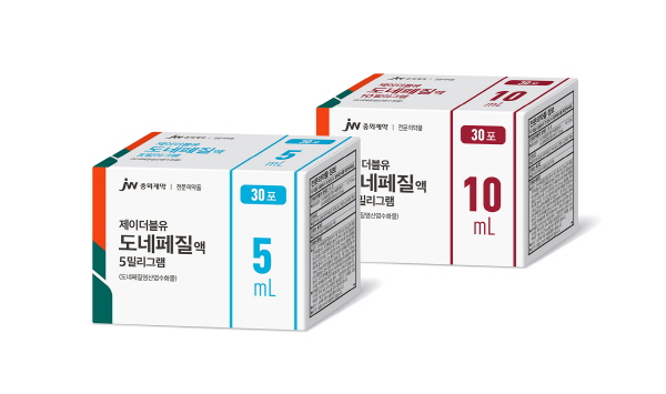 ▲ JW중외제약은 알츠하이머형 치매 치료제 ‘JW도네페질액’을 출시, 본격적인 마케팅 활동에 돌입한다고 2일 밝혔다.
