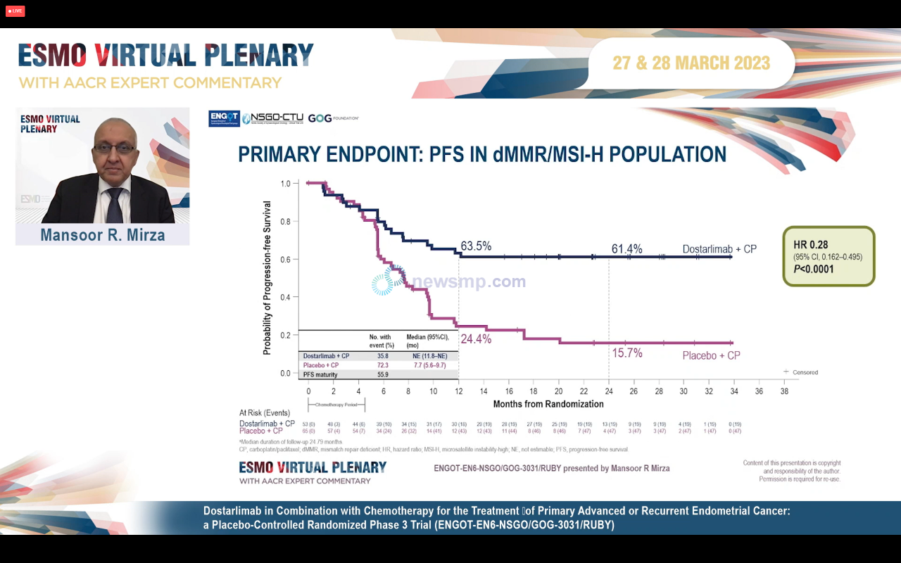 ▲ 27일, 유럽종양학회 가상 플레너리 세션(ESMO Virtual Plenary)에서는 RUBY 3상 임상의 구체적인 결과가 공개됐다.