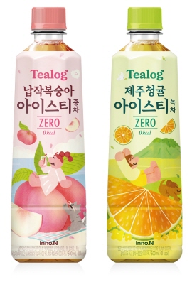 ▲ HK이노엔(HK inno.N)이 제로 칼로리의 아이스티 브랜드 ‘티로그(Tealog)’를 론칭하고, ▲납작복숭아 아이스티 홍차 ▲제주청귤 아이스티 녹차 등 신제품 제로 칼로리 아이스티 2종을 출시했다.