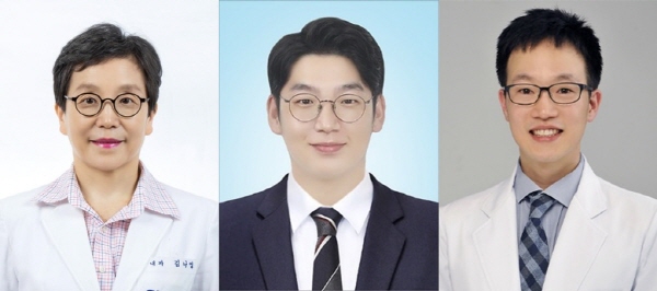 ▲ (좌측부터)김나영 교수, 김상빈 전문의, 황인창 교수