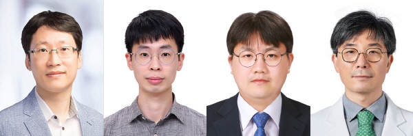 ▲ (좌측부터) 김정민 교수, 양욱진 임상강사,  홍순억 교수, 박광열 교수