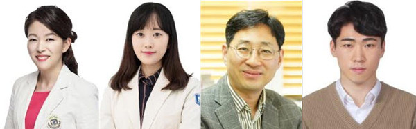 ▲ (왼쪽부터) 임선 교수, 박혜연 임상강사, 이승철 교수, 김희규 학생