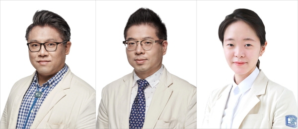 ▲ (왼쪽부터) 윤재호 교수, 이성학 교수, 김가영 임상강사