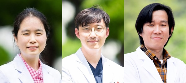 ▲ (왼쪽부터) 김자혜 교수, 조상건 교수, 후이 연구교수.