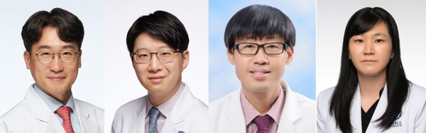 ▲ (왼쪽부터) 정민규 교수, 김창곤 교수, 정희철 교수, 신수진 교수