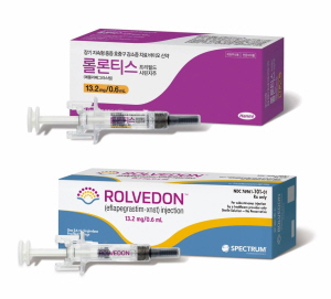▲ 한미약품이 호중구감소증 치료 바이오신약 ‘롤베돈(한국 브랜드명 : 롤론티스)’의 아시아, 아프리카 판권을 확보한다.