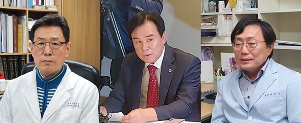 ▲ (왼쪽부터) 김교웅 후보, 이광래 후보, 이윤수 후보.