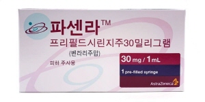 ▲ 한국아스트라제네카는 중증 호산구성 천식 치료제 ‘파센라(성분명 벤라리주맙)’가 조절되지 않는 중증 호산구성 천식 환자 695명을 대상으로 한 글로벌 MIRACLE 3상 임상 연구 결과, 연간 천식 악화율(Annualized Asthma Exacerbation Rate, AAER)을 위약 대비 74% 유의하게 감소시켰다고 밝혔다