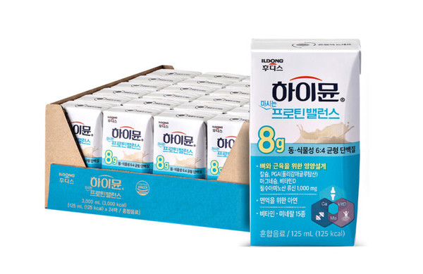 ▲ 일동후디스가 뼈와 근육 건강을 위한 마시는 단백질, ‘하이뮨 마시는 프로틴 밸런스’의 팩 버전을 출시했다