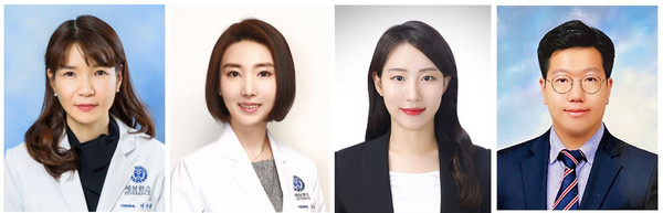 ▲ (왼쪽부터) 이지원, 송유현 교수, 이예지 박사, 김민효 부원장