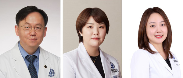 ▲ (왼쪽부터) 강훈철 교수, 고아라 교수, 신희진 교수