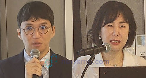 ▲ 국립중앙의료원 피부과 안지영 교수(오른쪽)와 경북대학교병원 피부과 장용현 교수가 아토피 피부염 치료제간 자유로운 약제 전환의 필요성을 역설하고 있다.