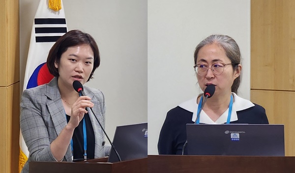 ▲ 김임경 기획간사(왼쪽)와 홍석경 기획이사.