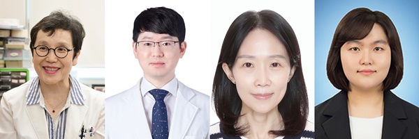 ▲ (왼쪽부터) 김나영 교수, 최수인 박사, 남령희 연구원, 이동호 교수.