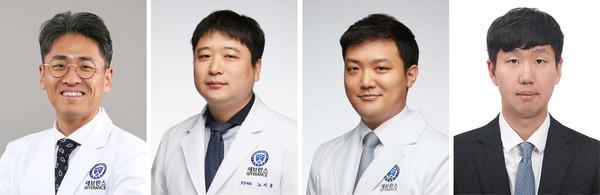 ▲ (왼쪽부터) 연세대학교 용인세브란스병원 심장내과 김용철ㆍ노지웅ㆍ이오현 교수, 세브란스병원 심장내과 진인태 임상강사