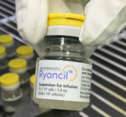 ▲ 메소블라스트는 스테로이드 불응성 급성 이식편대숙주병 치료를 위한 동종 골수 유래 중간엽 기질세포 치료제다.