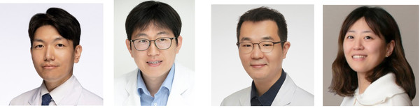 ▲ (왼쪽부터) 김현욱, 김민환, 홍남기 교수, 한수경 연구원