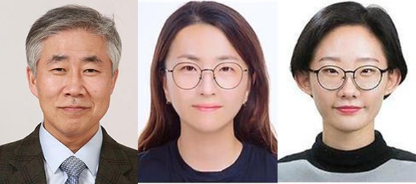 ▲ (왼쪽부터) 백선하 교수, 장진아 교수, 한호현 박사과정.