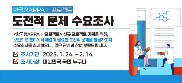 ▲ 진흥원이 한국형 ARPA-H 도전적 문제 수요조사에 나선다.