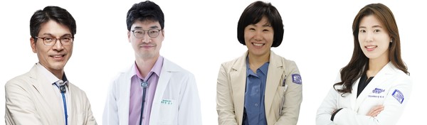▲ (왼쪽부터)민창기 교수, 박성수 교수, 박명신 교수, 안아리 교수