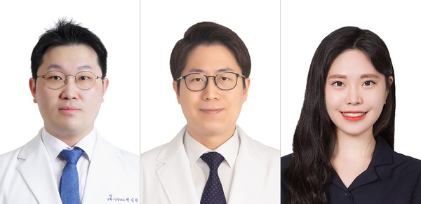 ▲ (왼쪽부터)권승원, 이한결 교수, 정소민 전공의