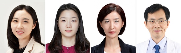 ▲ (왼쪽부터) 박준희 교수, 신형은 박사, 김미지 교수, 원장원 교수.