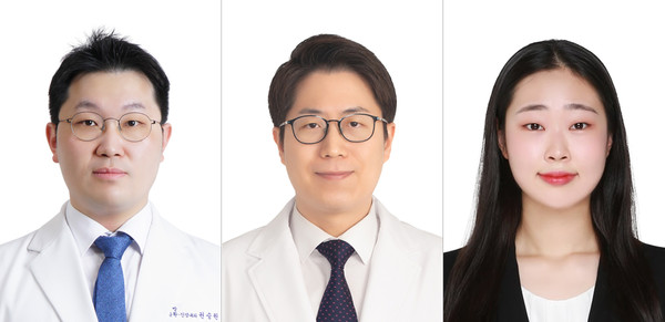 ▲ (왼쪽부터) 권승원 교수, 이한결 교수, 기문영 전공의