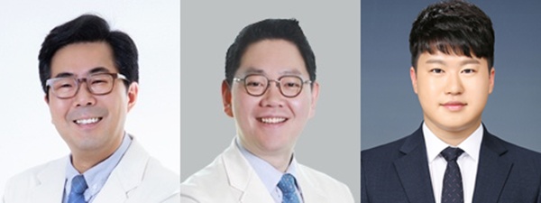 ▲ (왼쪽부터) 전상원 교수, 조성준 교수, 문지완 성균관대 의학박사 과정.