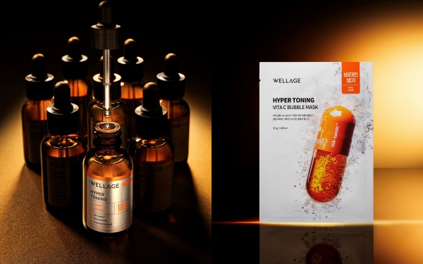 ▲ 휴젤의 클리니컬 더마 코스메틱 브랜드 ‘웰라쥬(WELLAGE)’는 피부 톤 개선과 브라이트닝 케어를 위한 ‘하이퍼 토닝’ 라인을 신규 론칭했다고 밝혔다.