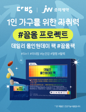 ▲ JW중외제약은 건강기능식품 ‘데일리 올인원데이 팩’의 브랜드 인지도 제고를 위해, 부동산 정보 플랫폼 ‘다방’과 공동 프로모션을 진행한다고 19일 밝혔다.