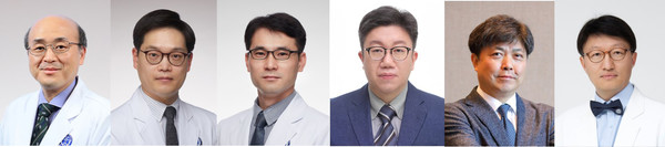 ▲ (왼쪽부터)박성하 교수, 이찬주 교수, 신동호 교수, 김대희 교수, 임상현 교수, 신진호 교수