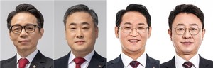 (왼쪽부터) 기호 1번 최혁용 회장 후보, 방대건 수석부회장 후보, 기호 2번 홍주의 회장 후보, 황병천 수석부회장 후보.