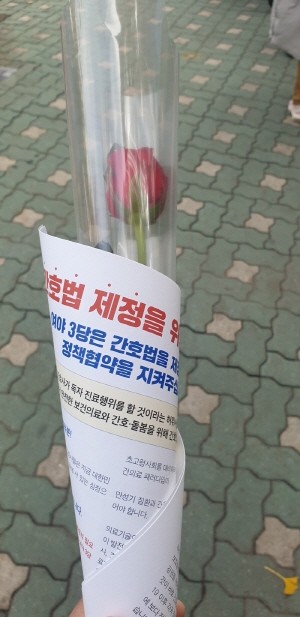 대한간호협회는 23일 오후 2시, 서울 여의도 국회의사당 앞에서 간호법 제정 촉구를 위한 전국간호사 결의대회를 개최했다.
