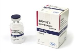 ▲ 로슈의 폴라이비 병용요법은 미만성 거대B세포 림프종 1차 치료에서 표준요법인 R-CHOP 요법보다 무진행 생존기간을 유의하게 개선시켰다.