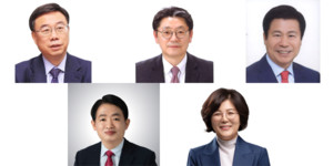 ▲(좌측 상단 부터) 기초자치단체장 선거에서 보건의료인 출신인 국민의힘 신상진 성남시장 후보, 홍태용 김해시장 후보, 류규하 대구 중구청장 후보, 김찬진 인천동구청장 후보, 더불어민주당 김보라 안성시장 후보가 당선됐다.